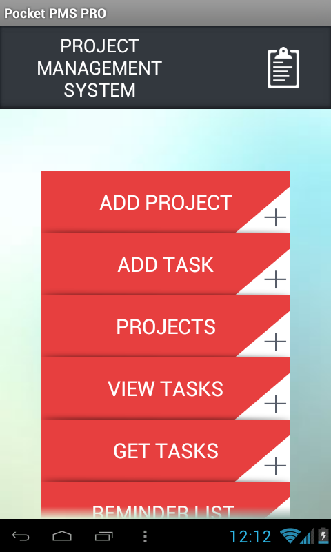 Project Management System PRO Screen 2