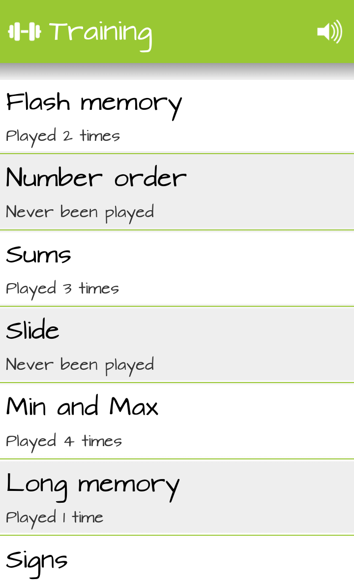 Brain Training games Screen 2