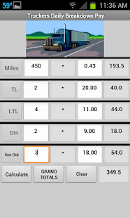 Truckers Route Pay Breakdown Screenshots 0