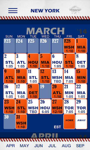 Baseball Pocket Sked - Mets