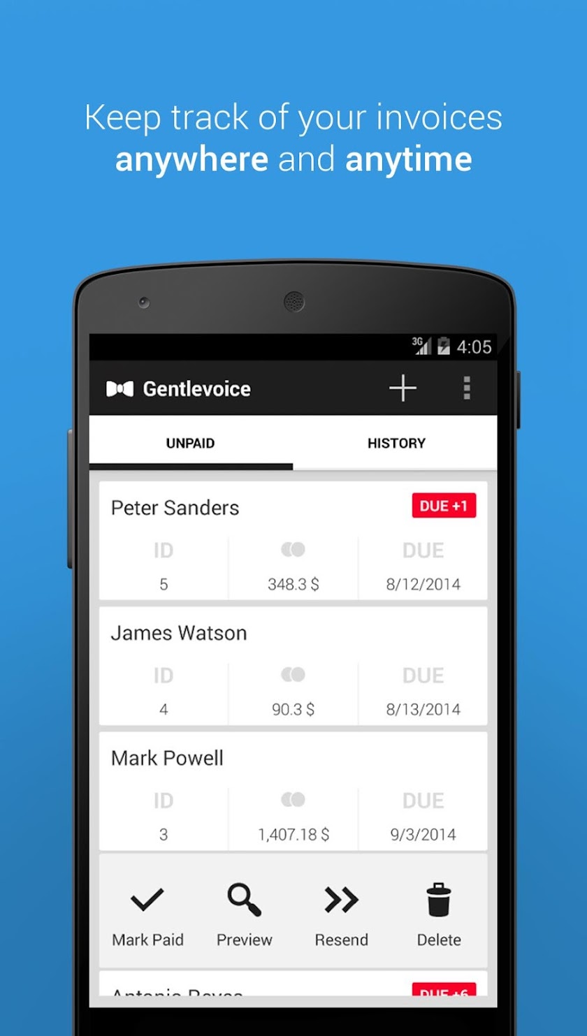 Gentlevoice - Invoice App Screen 2