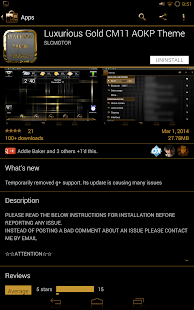 Luxurious Gold CM11 AOKP Theme - screenshot thumbnail
