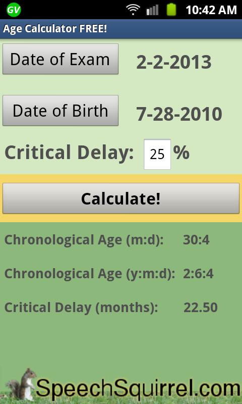 Pearson - Chronological Age Calculator