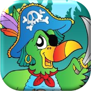 Pirate Parrot. Treasure hunt logo