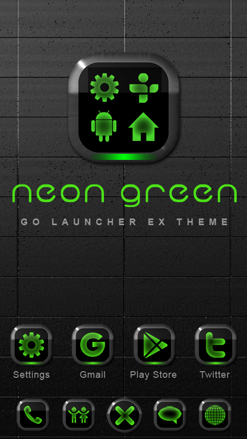Neon Green GO Launcher Theme Screen 1