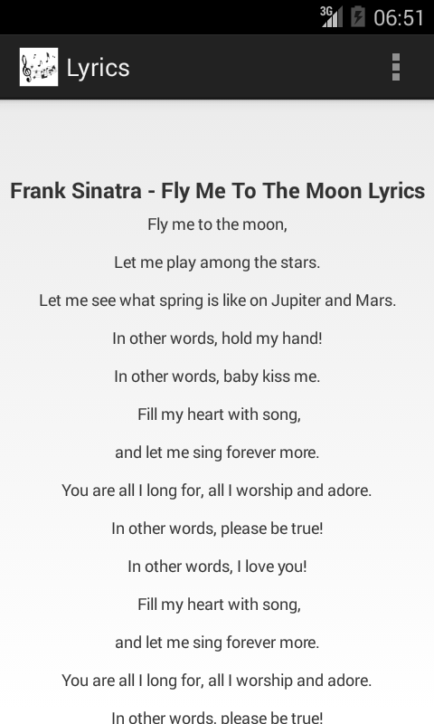 Song Lyrics - screenshot