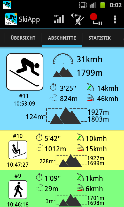 Android application SkiApp PRO - THE Ski Computer screenshort