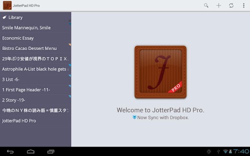 Android application JotterPad HD Pro (Legacy) screenshort