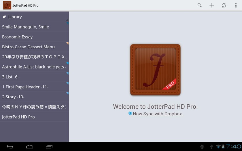 JotterPad HD Pro (Legacy) Screen 1