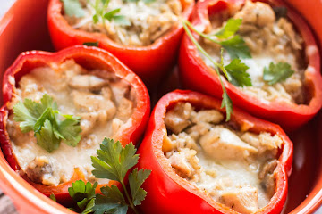 Slow Cooker Stuffed Red Peppers