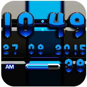 DIgi Clock Black Blue widget