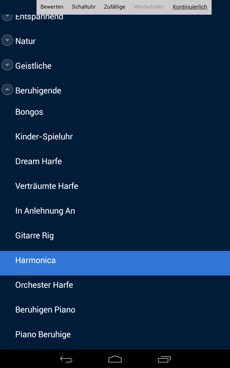 Android application Relaxing Sounds screenshort