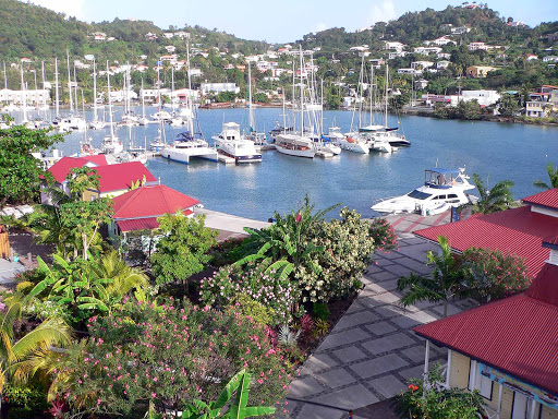 Port Louis Marina on the outskirts of the capital city St. George's in Grenada. 