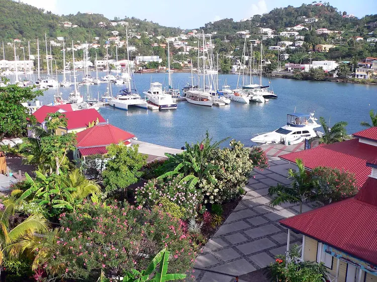 Port Louis Marina on the outskirts of the capital city St. George's in Grenada. 