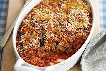 Aubergine & tomato grill