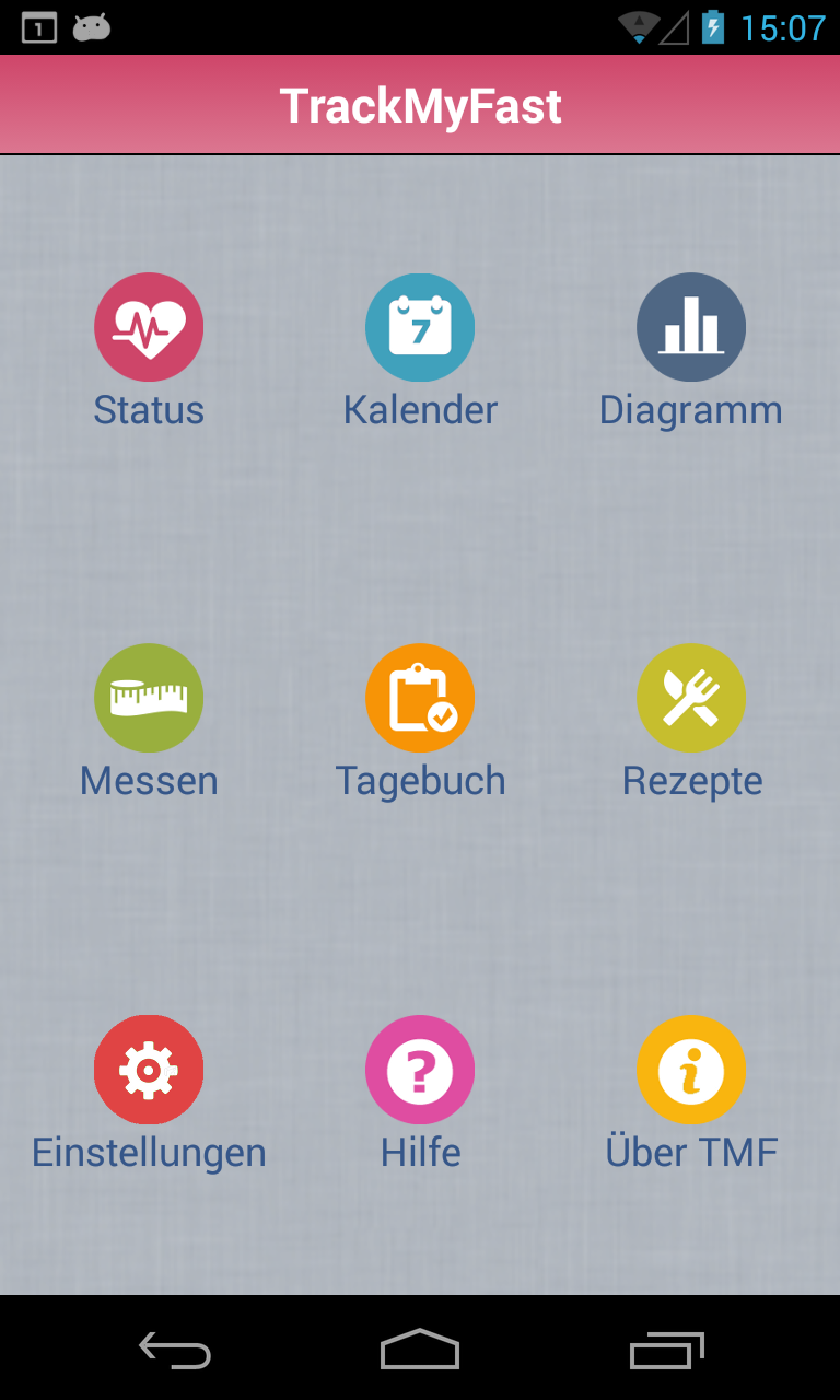 Android application TrackMyFast 5:2 Diet screenshort