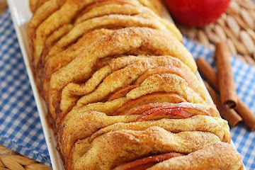 Apple Pie Pull Apart Bread with Vanilla Glaze