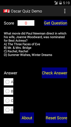 Oscar Quiz Demo