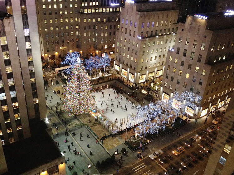 Winter skating at Rockefeller Center in New York City.