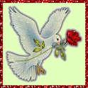 White Dove with Red Rose LWP logo