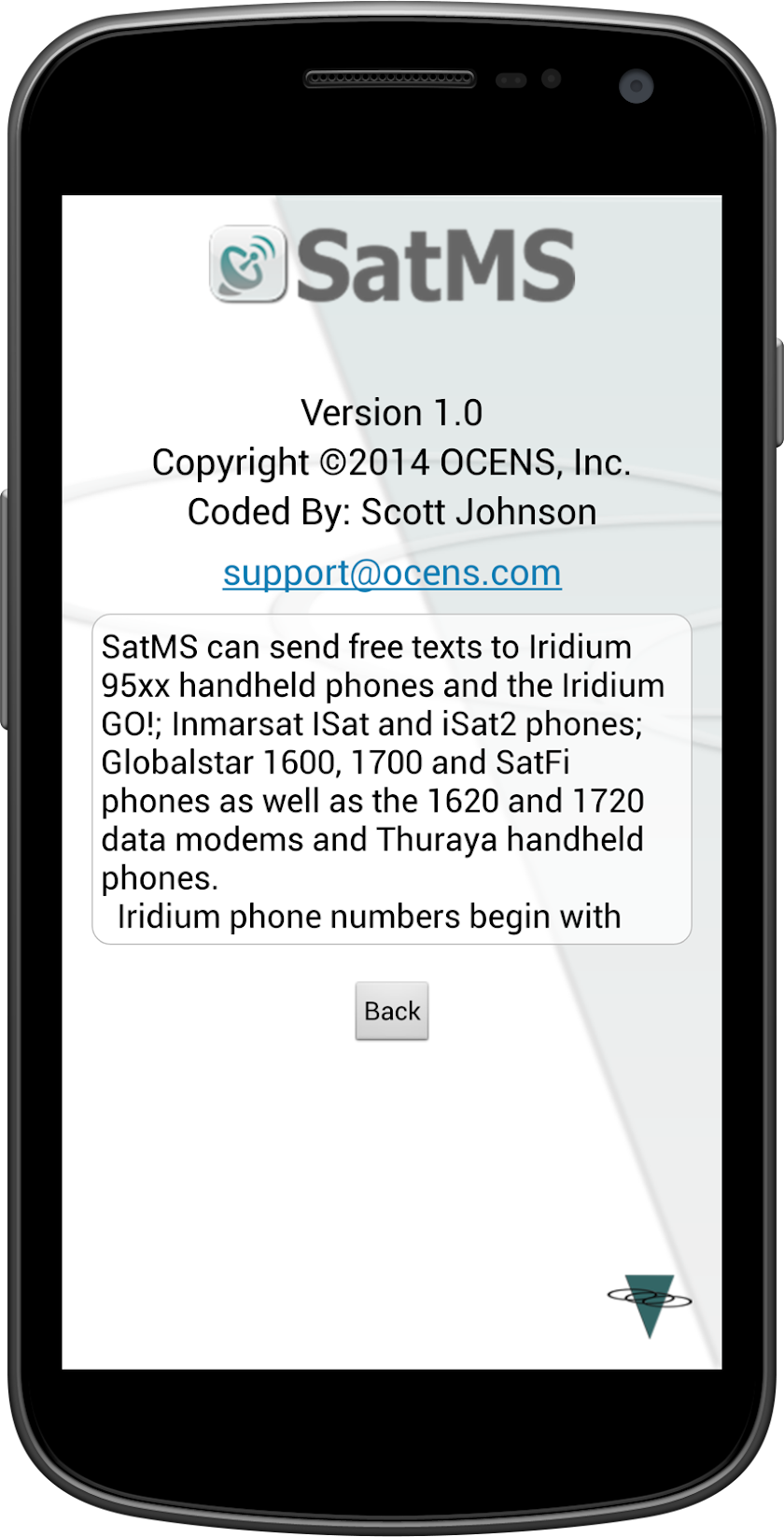 SatMS Screen 2