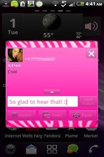 Free GO SMS - Perfect Pink Zebra APK for Android