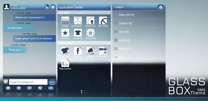 GlassBox Theme GO SMS