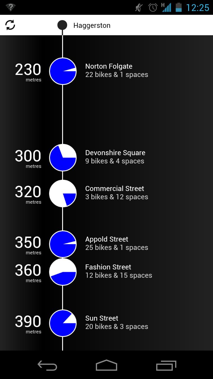 Android application Dockr—London cycle hire finder screenshort