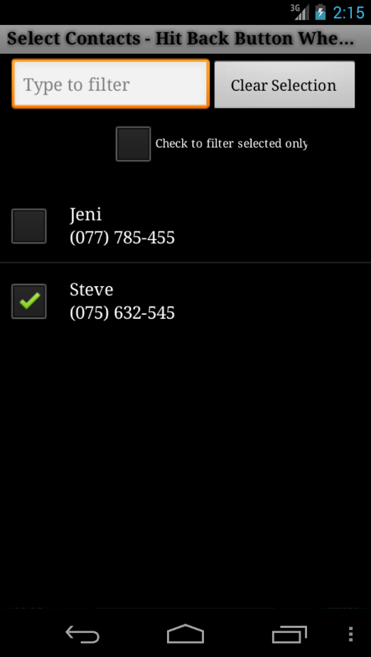 SMS Group Scheduler Screen 2