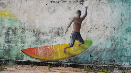 Boy on a Surfboard Mural