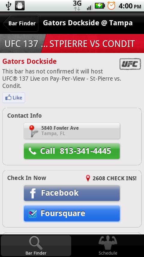 UFC Sports Bars Screen 2