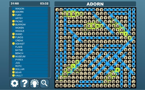 Android application Word Search Tablet screenshort