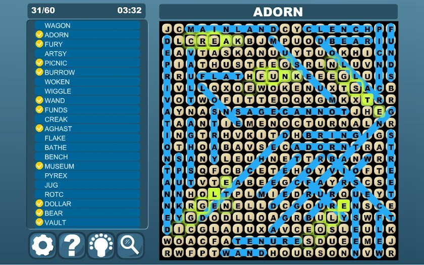 Word Search Tablet Screen 1