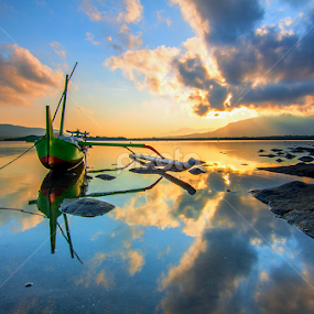 Green Boat by Gus Mang Ming - Transportation Boats