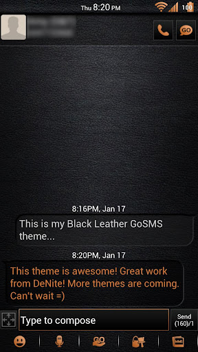 Leather Orange GoSMS Theme