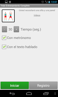 Captura de pantalla de la aplicacion Android 7min Full Workout
