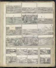 Albumblad met diverse voorstellingen