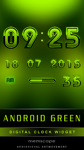 Digital Clock ANDROID GREEN