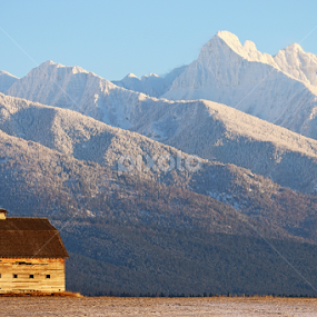 Old barn, mountains by Tiecha Broussard - Landscapes Mountains & Hills