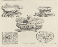 Ontwerpen voor drie zoutvaten en twee snuifdozen