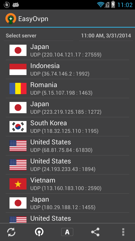 Android application EasyOvpn - Plugin for OpenVPN screenshort