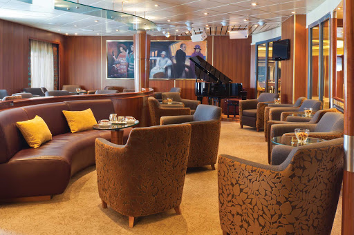 Live piano music adds to the casual ambience of Seven Seas Navigator's Lounge.