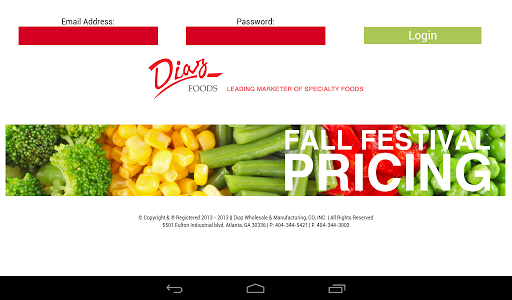 Diaz Foods Fall Festival Price