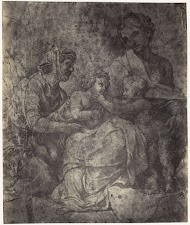 Fotoreproductie van een tekening van Rafaël, Maria met Christus, Elisabet en Johannes
