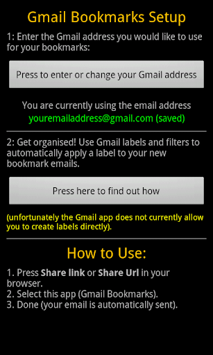 Bookmarks using Gmail