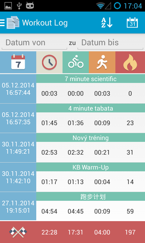 Neuer Intervall Timer Screen 3