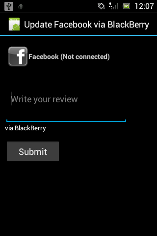 Update Facebook via Blackberry