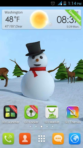 Christmas 3D Snowman LWP HD