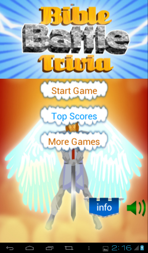 Android application Bible Battle Trivia screenshort