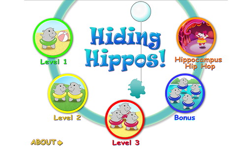 Hiding Hippos Kids Memory Game